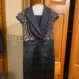 tadashi shoji tuxedo dress size 4